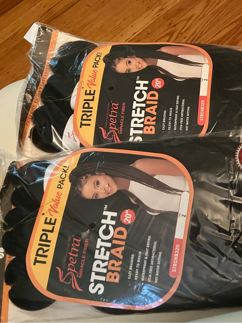2 Stretch Braid 20" Triple Packs - Black